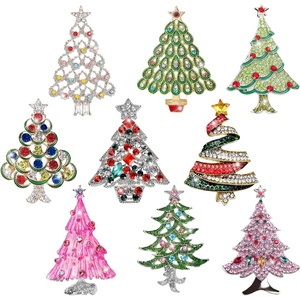 image:imageHalloween Thanksgiving Fall Christmas Theme Crystal Brooch Set with Rhinestone Crystal Halloween Thanksgiving Fall Christmas OrnamentChristmas Tree