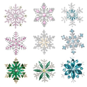 image:imageHalloween Thanksgiving Fall Christmas Theme Crystal Brooch Set with Rhinestone Crystal Halloween Thanksgiving Fall Christmas OrnamentSnowflake