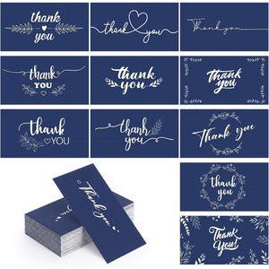 image:imageOutus 1200 Pcs Mini Thank You Cards Small Business Thank You Cards Bulk 2 x 35 Inches Business Stock for Your Order for Customer Package InsertsBrownKraft StyleDeep Blue