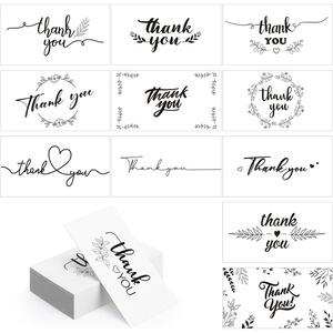 image:imageOutus 1200 Pcs Mini Thank You Cards Small Business Thank You Cards Bulk 2 x 35 Inches Business Stock for Your Order for Customer Package InsertsBrownKraft StyleWhite