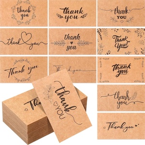 image:imageOutus 1200 Pcs Mini Thank You Cards Small Business Thank You Cards Bulk 2 x 35 Inches Business Stock for Your Order for Customer Package InsertsBrownKraft StyleBrown