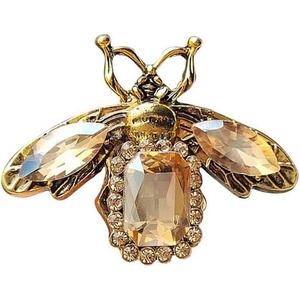 image:imageRhinestone Bee Brooch Pin for Women Men Fashion Crystal Vintage Green CZ Emerald Insect Animal Brooches Lapel Pins Dainty Dress Accessories Jewelry Boutonniere Corsage for Hat Bag Suit Tie Wedding BirthdayChampagne