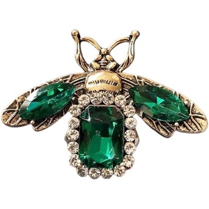 image:imageRhinestone Bee Brooch Pin for Women Men Fashion Crystal Vintage Green CZ Emerald Insect Animal Brooches Lapel Pins Dainty Dress Accessories Jewelry Boutonniere Corsage for Hat Bag Suit Tie Wedding BirthdayGold