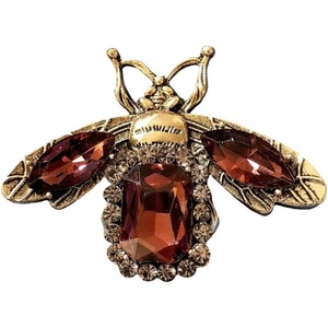 image:imageRhinestone Bee Brooch Pin for Women Men Fashion Crystal Vintage Green CZ Emerald Insect Animal Brooches Lapel Pins Dainty Dress Accessories Jewelry Boutonniere Corsage for Hat Bag Suit Tie Wedding BirthdayBrown