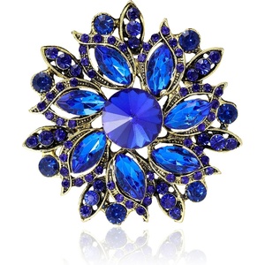 image:imageTrendy Large Rhinestone Flower Brooches 8color for Women Luxury Office Party Casual Pins Jewelry Accessories GiftsBlue