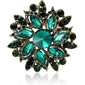 image:imageTrendy Large Rhinestone Flower Brooches 8color for Women Luxury Office Party Casual Pins Jewelry Accessories GiftsGreen