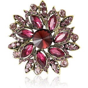 image:imageTrendy Large Rhinestone Flower Brooches 8color for Women Luxury Office Party Casual Pins Jewelry Accessories GiftsPurple