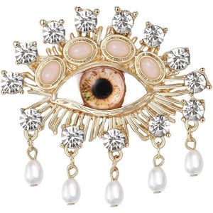 image:imageVintage Evil Eye Brooch Pin Good Lucky Crystal CZ Evil Eye Lapel Pin for Women Unique Rhinestone Big Devils Eye Brooch Wedding Party Birthday Coat Suit Dress Accessories Giftspink
