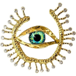 image:imageVintage Evil Eye Brooch Pin Good Lucky Crystal CZ Evil Eye Lapel Pin for Women Unique Rhinestone Big Devils Eye Brooch Wedding Party Birthday Coat Suit Dress Accessories Giftsgreen