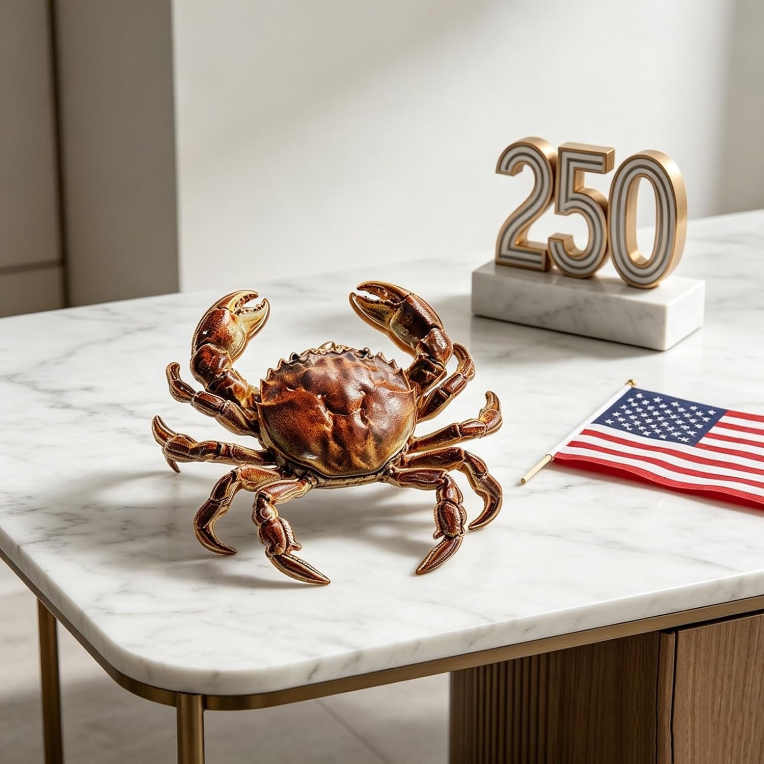 image:imageMALOYANVE Crab Brooch Pin for Women Men Vintage Gold Plated Crab Enamel Lapel Pin Ocean Marine Animal Brooch for Jackets Hats Scarves Bags Gift for Beach LoversBrown