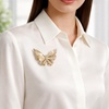 image:image1 Piece Butterfly Crystal Brooch Pin for Women Dress Shirt JewelryGold