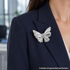 image:image1 Piece Butterfly Crystal Brooch Pin for Women Dress Shirt JewelrySliver