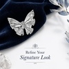 image:image1 Piece Butterfly Crystal Brooch Pin for Women Dress Shirt JewelrySliver