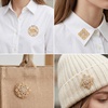 image:image12 PCS Gold Rhinestone Brooch Pin Gold Flower Brooch for Women