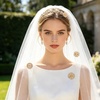 image:image12 PCS Gold Rhinestone Brooch Pin Gold Flower Brooch for Women