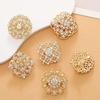 image:image1236 Pieces Wedding Bouquet Brooches for Women Fashion Rhinestone Bulk Flower Brooch Pins for CraftsGold12pcs
