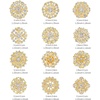 image:image1236 Pieces Wedding Bouquet Brooches for Women Fashion Rhinestone Bulk Flower Brooch Pins for CraftsGold12pieces
