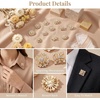 image:image12pcs Rhinestone Brooch Pin Fancy Flower Rhinestone Pins Gold