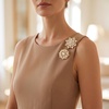 image:image12pcs Rhinestone Brooch Pin Fancy Flower Rhinestone Pins Gold