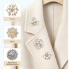 image:image21 Pcs Pearl Rhinestone Brooch Pin Set Floral Crystal Brooches and Pins Elegant Lapel Pins with Secure Pin Back Accessories for Clothes Bags Wedding DIY Decoration 9 StylesGold