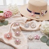image:image21 Pcs Pearl Rhinestone Brooch Pin Set Floral Crystal Brooches and Pins Elegant Lapel Pins with Secure Pin Back Accessories for Clothes Bags Wedding DIY Decoration 9 StylesPink
