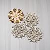 image:image24 pcs Pearl Buttons Rhinestone Crystal Gold Flatback Beads Brooches Elegant Embellishment Accessory DIY Craft for Wedding Party Bags Shoes Dress Home Decoration 287mm Upgraded Design GoldRound Rhinestone Gold
