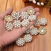 image:image24 pcs Pearl Buttons Rhinestone Crystal Gold Flatback Beads Brooches Elegant Embellishment Accessory DIY Craft for Wedding Party Bags Shoes Dress Home Decoration 287mm Upgraded Design GoldUpgraded Design Gold