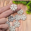 image:image24 pcs Pearl Buttons Rhinestone Crystal Gold Flatback Beads Brooches Elegant Embellishment Accessory DIY Craft for Wedding Party Bags Shoes Dress Home Decoration 287mm Upgraded Design GoldSilver