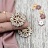 image:image24 pcs Pearl Buttons Rhinestone Crystal Gold Flatback Beads Brooches Elegant Embellishment Accessory DIY Craft for Wedding Party Bags Shoes Dress Home Decoration 287mm Upgraded Design GoldRound Rhinestone Gold