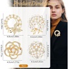 image:image4 PCS Brooches and Pins for Women Crystal Flower Pearl Brooch Fashion Elegant Flower Broach for Wedding Clothing Accessory Christmas Gift
