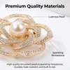 image:image4 PCS Brooches and Pins for Women Crystal Flower Pearl Brooch Fashion Elegant Flower Broach for Wedding Clothing Accessory Christmas Gift