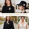 image:image4 PCS Brooches and Pins for Women Crystal Pearl Broach Flower Brooch Fashion Elegant for Wedding Clothing Accessory Christmas Gift