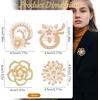 image:image4 PCS Brooches and Pins for Women Crystal Pearl Broach Flower Brooch Fashion Elegant for Wedding Clothing Accessory Christmas Gift