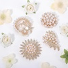 image:image4 Pcs Pearl Brooches and Pins for Women Crystal Gold Brooch Pin Elegant for Women Daily Wear and Commemorative Wedding Bouquet Crafts