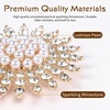 image:image4PCS Pearl Brooches and Pins for Women Gold Crystal Floral Pins Crystal Flower Pearl Brooch Rhinestone Brooch Pin Accessories for Wedding Christmas Mother Clothes Bouquets Decor