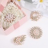 image:image4PCS Pearl Brooches and Pins for Women Gold Crystal Floral Pins Crystal Flower Pearl Brooch Rhinestone Brooch Pin Accessories for Wedding Christmas Mother Clothes Bouquets Decor