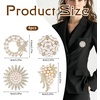 image:image4PCS Pearl Brooches and Pins for Women Gold Crystal Floral Pins Crystal Flower Pearl Brooch Rhinestone Brooch Pin Accessories for Wedding Christmas Mother Clothes Bouquets Decor