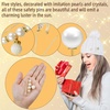image:image5 Pieces Pearl Brooch Safety Pins for Clothes Safety Pin for Women Fashion Sweater Shawl Collar Dresses Cardigan Clips Faux Crystal Pearl Brooches Set for Girls Jewelry Decoration Accessories Gold