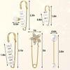 image:image5 Pieces Pearl Brooch Safety Pins for Clothes Safety Pin for Women Fashion Sweater Shawl Collar Dresses Cardigan Clips Faux Crystal Pearl Brooches Set for Girls Jewelry Decoration Accessories Gold