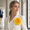image:image63 Inches Large Flower Rose Brooch Pins for Women Fashion  Charming Floral Lapel Pin for Women Fashion  Elegant Brooches for Woman Accessories amp Stylish Lapel Pins for Clothes Sapphire BlueYellow