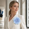 image:image63 Inches Large Flower Rose Brooch Pins for Women Fashion  Charming Floral Lapel Pin for Women Fashion  Elegant Brooches for Woman Accessories amp Stylish Lapel Pins for Clothes Sapphire BlueLight Blue