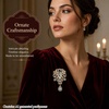 image:imageBlack Large Flower Shape Brooches Elegant Accessory for Clothing and Bags Versatile Wear for Various Occasions Classic Black Color Design Secure Pin ClosureGold