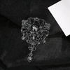 image:imageBlack Large Flower Shape Brooches Elegant Accessory for Clothing and Bags Versatile Wear for Various Occasions Classic Black Color Design Secure Pin Closureblack