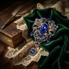 image:imageBlack Large Flower Shape Brooches Elegant Accessory for Clothing and Bags Versatile Wear for Various Occasions Classic Black Color Design Secure Pin ClosureBlue