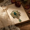image:imageBlack Large Flower Shape Brooches Elegant Accessory for Clothing and Bags Versatile Wear for Various Occasions Classic Black Color Design Secure Pin ClosureGreen