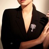image:imageBlack Large Flower Shape Brooches Elegant Accessory for Clothing and Bags Versatile Wear for Various Occasions Classic Black Color Design Secure Pin ClosurePink