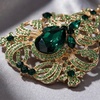 image:imageBlack Large Flower Shape Brooches Elegant Accessory for Clothing and Bags Versatile Wear for Various Occasions Classic Black Color Design Secure Pin ClosureGreen