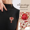 image:imageBlack Large Flower Shape Brooches Elegant Accessory for Clothing and Bags Versatile Wear for Various Occasions Classic Black Color Design Secure Pin ClosureRed