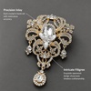 image:imageBlack Large Flower Shape Brooches Elegant Accessory for Clothing and Bags Versatile Wear for Various Occasions Classic Black Color Design Secure Pin ClosureGold