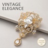 image:imageBlack Large Flower Shape Brooches Elegant Accessory for Clothing and Bags Versatile Wear for Various Occasions Classic Black Color Design Secure Pin ClosureGold